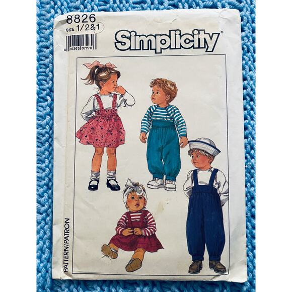 Simplicity sewing pattern  8826  kids overall romper dress - Picture 1 of 5